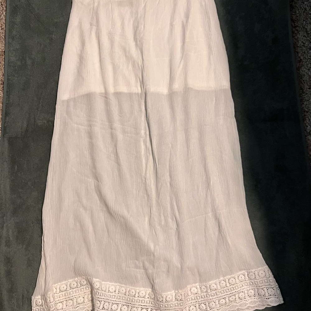 White Maxi Skirt with Lace Detailing